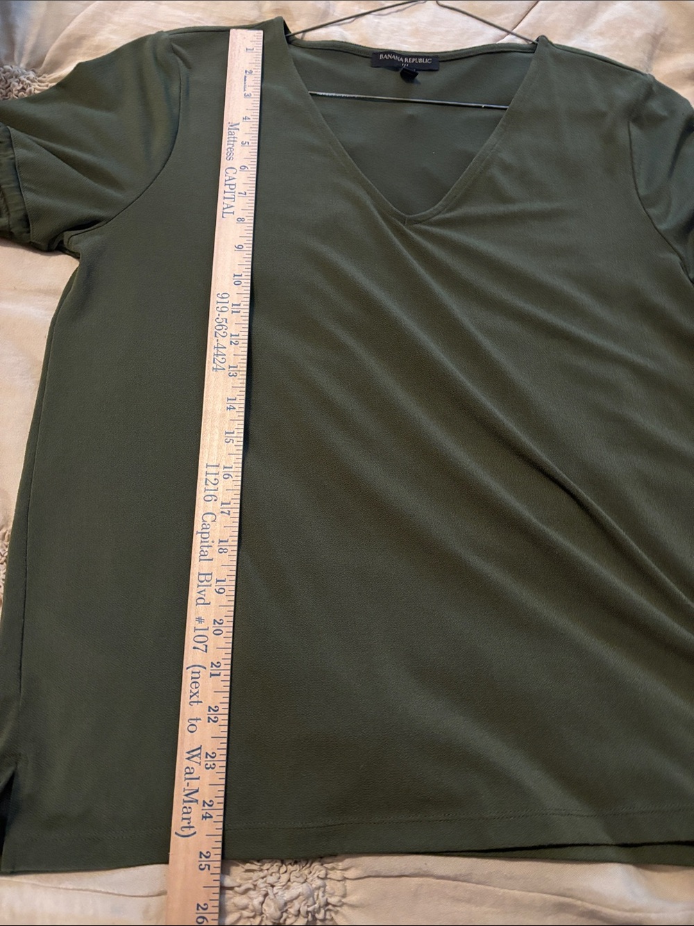 Banana Republic Olive V-Neck Flutter Sleeve Tunic - Picture 10 of 10